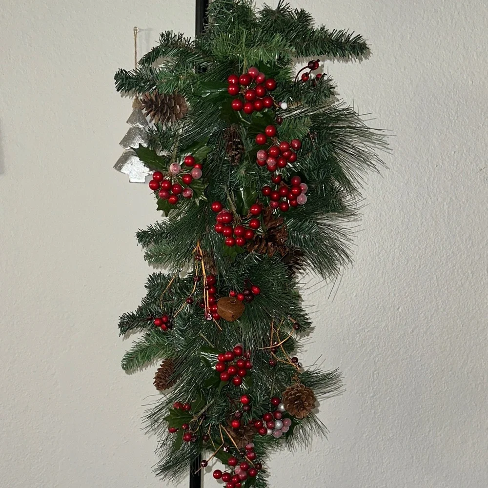 Festive Green and Red Holiday Swag
